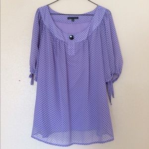 Flowy polka dot blouse